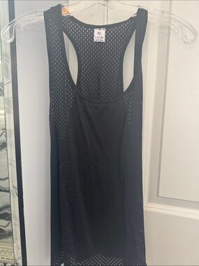 Black Racerback Mesh Tank Top - XL